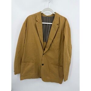Kroon Bono Sport Coat Mens 46 LG Khaki Tan Cotton Unstructured Blazer Coat